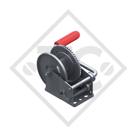 Towing winch BASIC 500kg, type 500 A without automatic weight brake, without cable/band, removable crank, without packaging