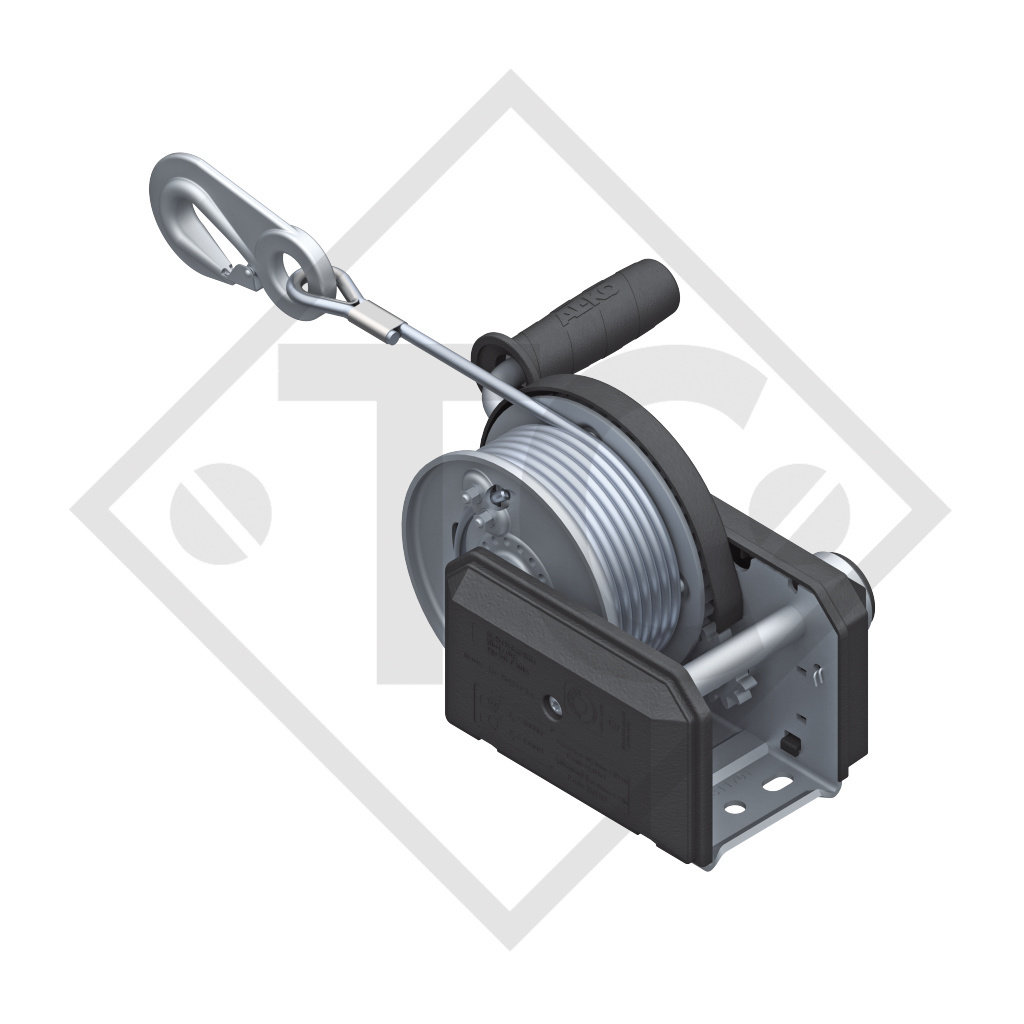 Cable winch PLUS 500kg, type 501 with automatic weight brake, without automatic unwinder, fitted with 20 meter cable for lifting, without packaging