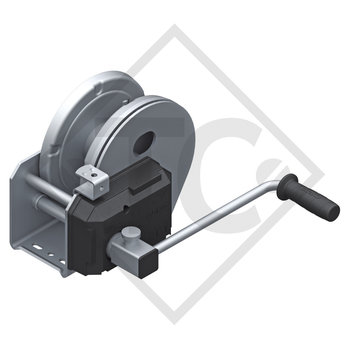 Cable winch PLUS 1150kg, type 1201 with automatic weight brake, with automatic unwinder, without cable/band, crank 230mm, without packaging