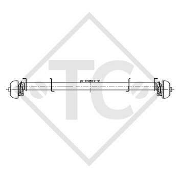 2x Braked axle 1200kg EURO COMPACT axle type B 1200-3 HUMBAUR HP2400 Rapid