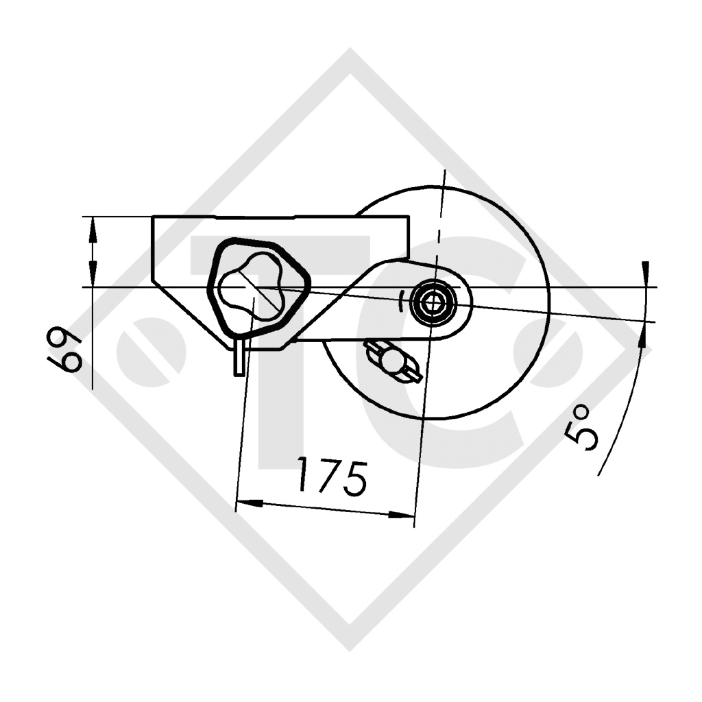 Braked axle 1350kg EURO1 axle type B 1200-5