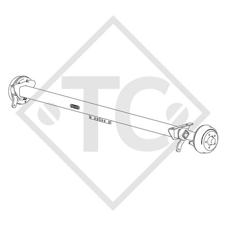 Braked axle SWING 1500kg axle type CB 1505, 46.27.379.701