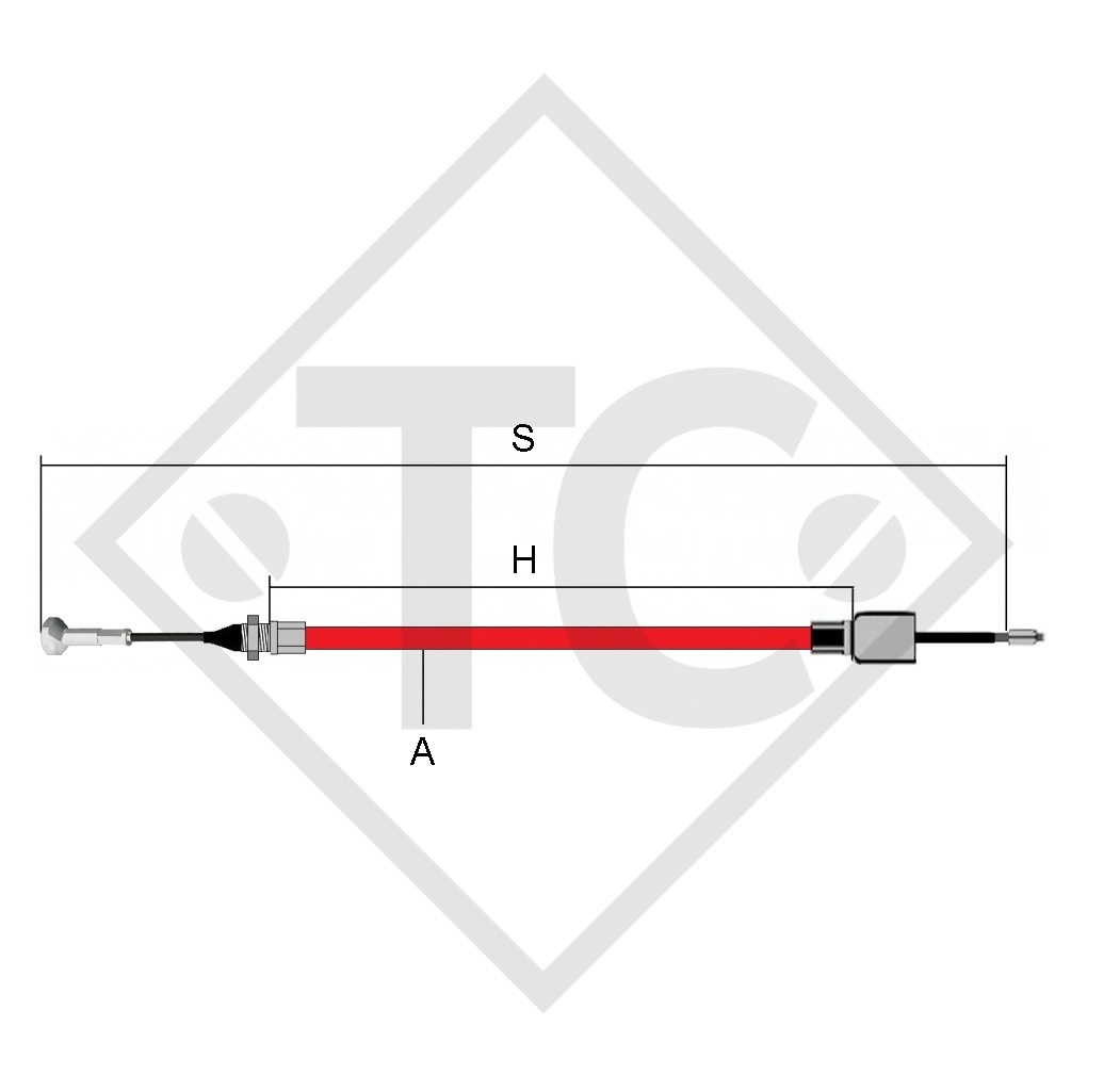 Bowden cable 1213129 hook in with nipple, vers. PROFI LONGLIFE