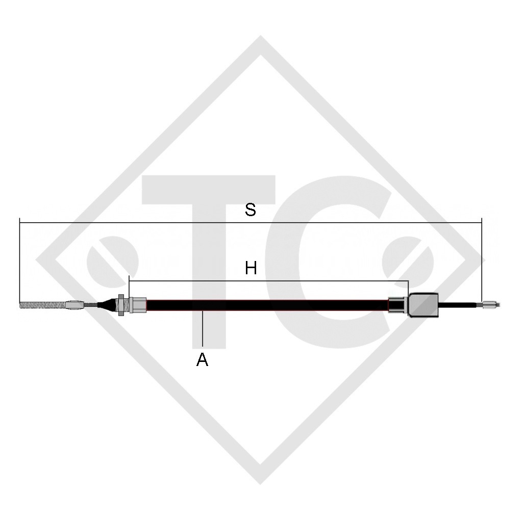 Cable bowden 241107 con rosca M10, versión acero