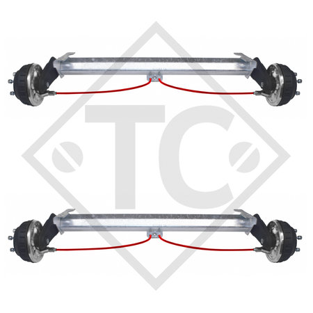 2x Braked axle COMPACT tandem 2600kg, HUMBAUR axle type B 1200-5