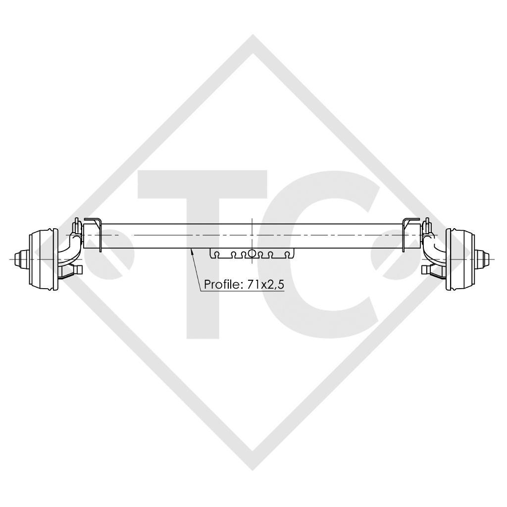 Assale frenato 750kg BASIC tipo di assale B 700-5