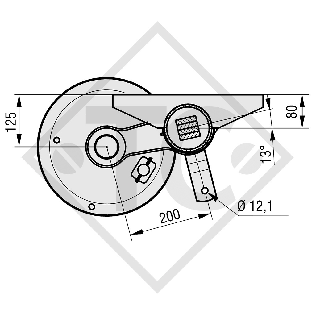 Braked axle 3500kg RONDO axle type DS 3006, 4021500