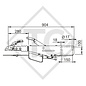 Commande de freinage pour timon carré type 161S, 950 à 1600kg, sans support de roue jockey, avec dispositif de transmission de freinage hydraulique