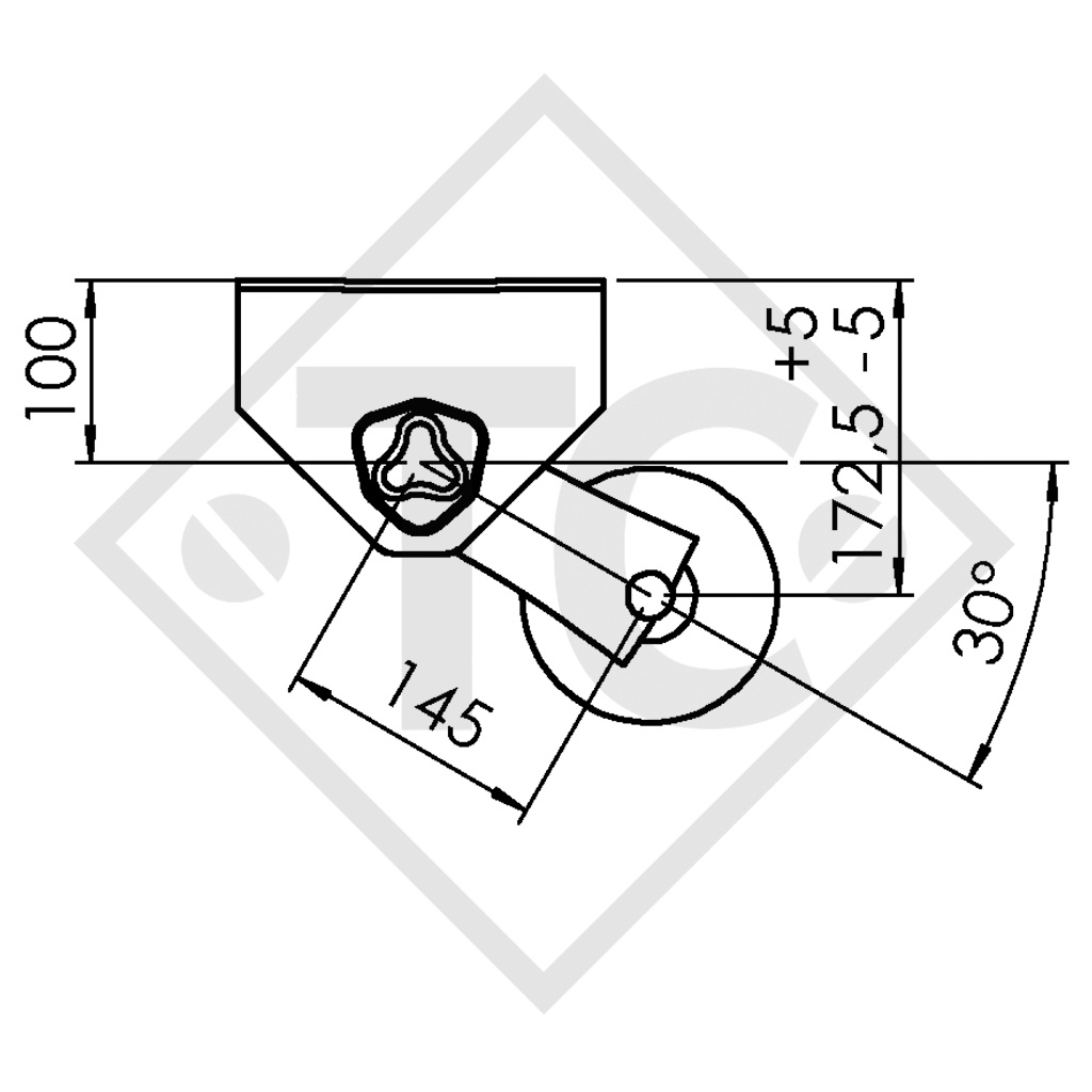 Eje sin freno 750kg PLUS OPTIMA tipo de eje 700-5 con soporte intermedio aumentado