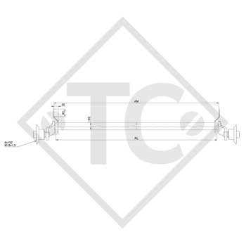 Essieu ECO 750kg non freiné type d'essieu CB 754, 46.14.000.002, HUMBAUR