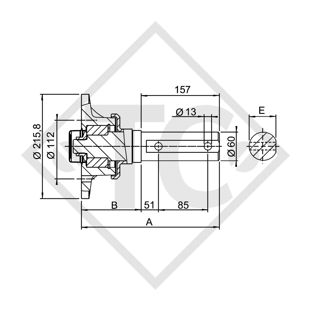 Hub with stub for screwing in