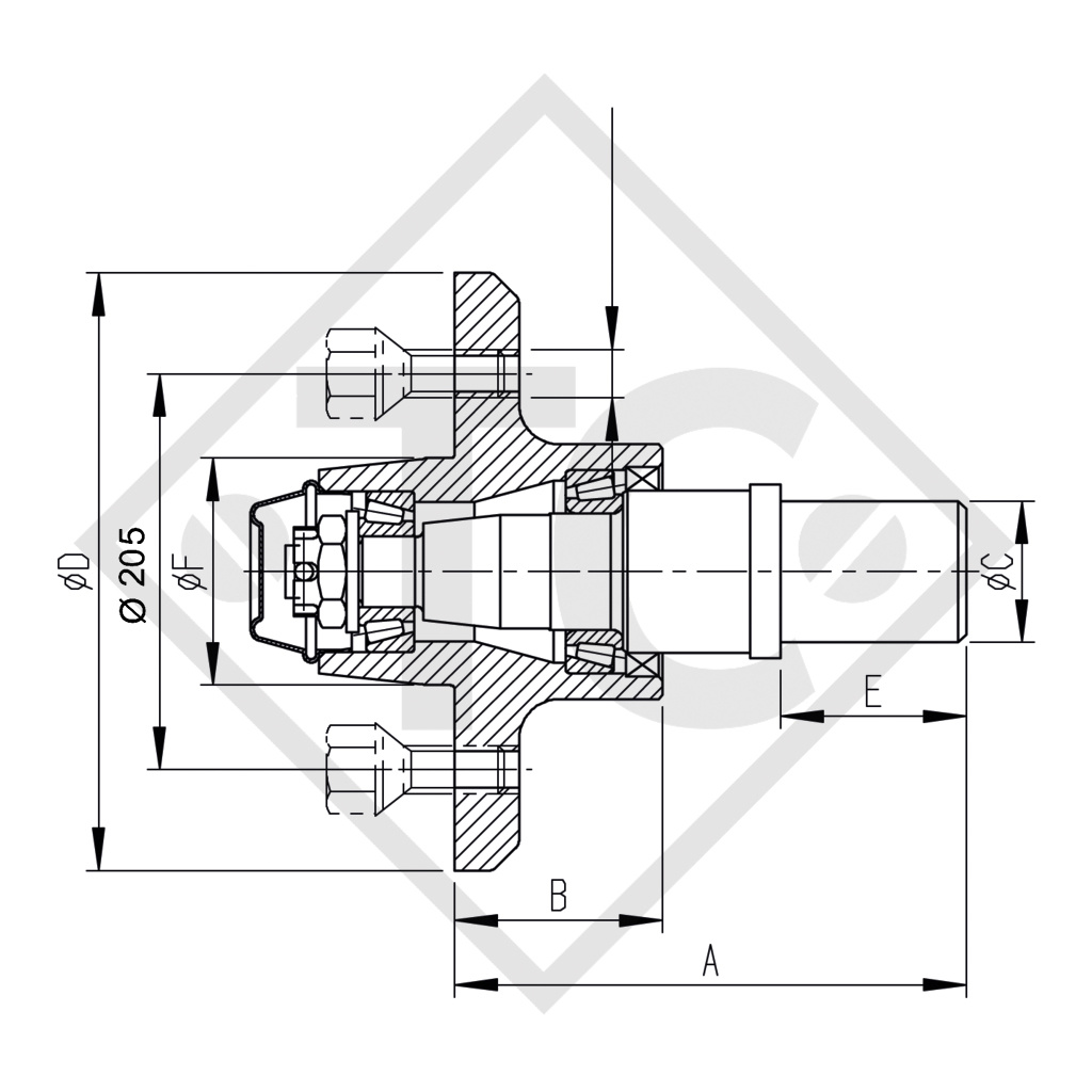 Hub with stub for welding in