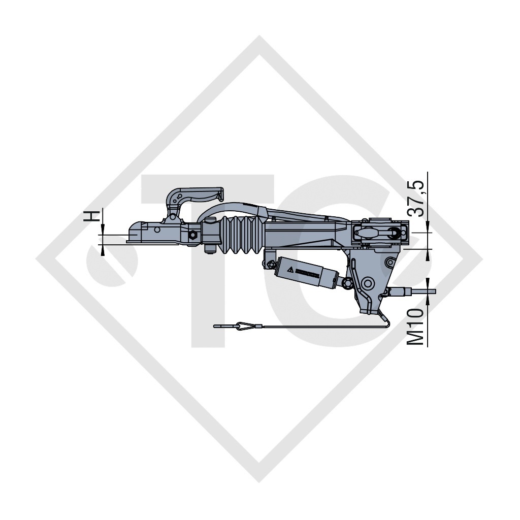 Commande de freinage avec semelle en V type ZAF 1.6-3, 750 à 1500kg, 48.27.581.031, HUMBAUR