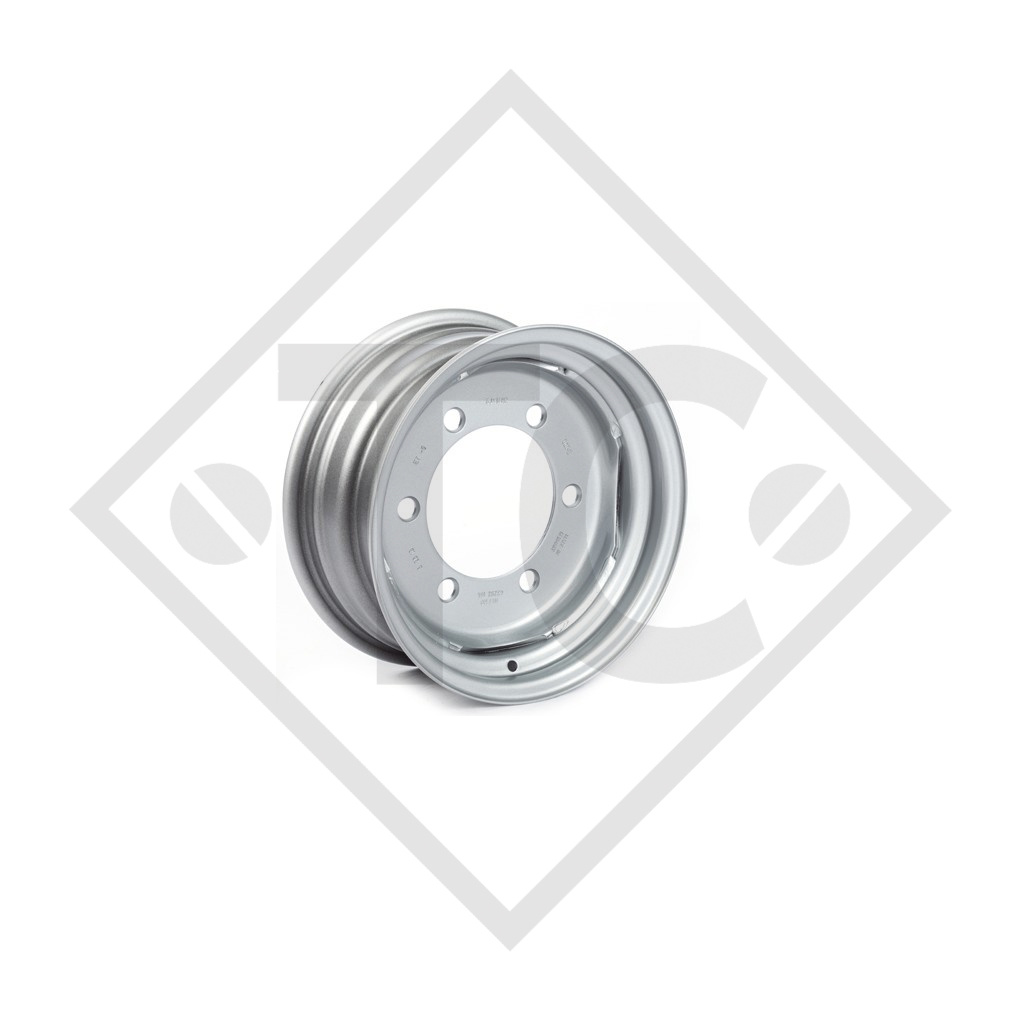 Trailer rim 6.00Jx14 H2, 6/161/205, ET 0, suitable for all common trailer types