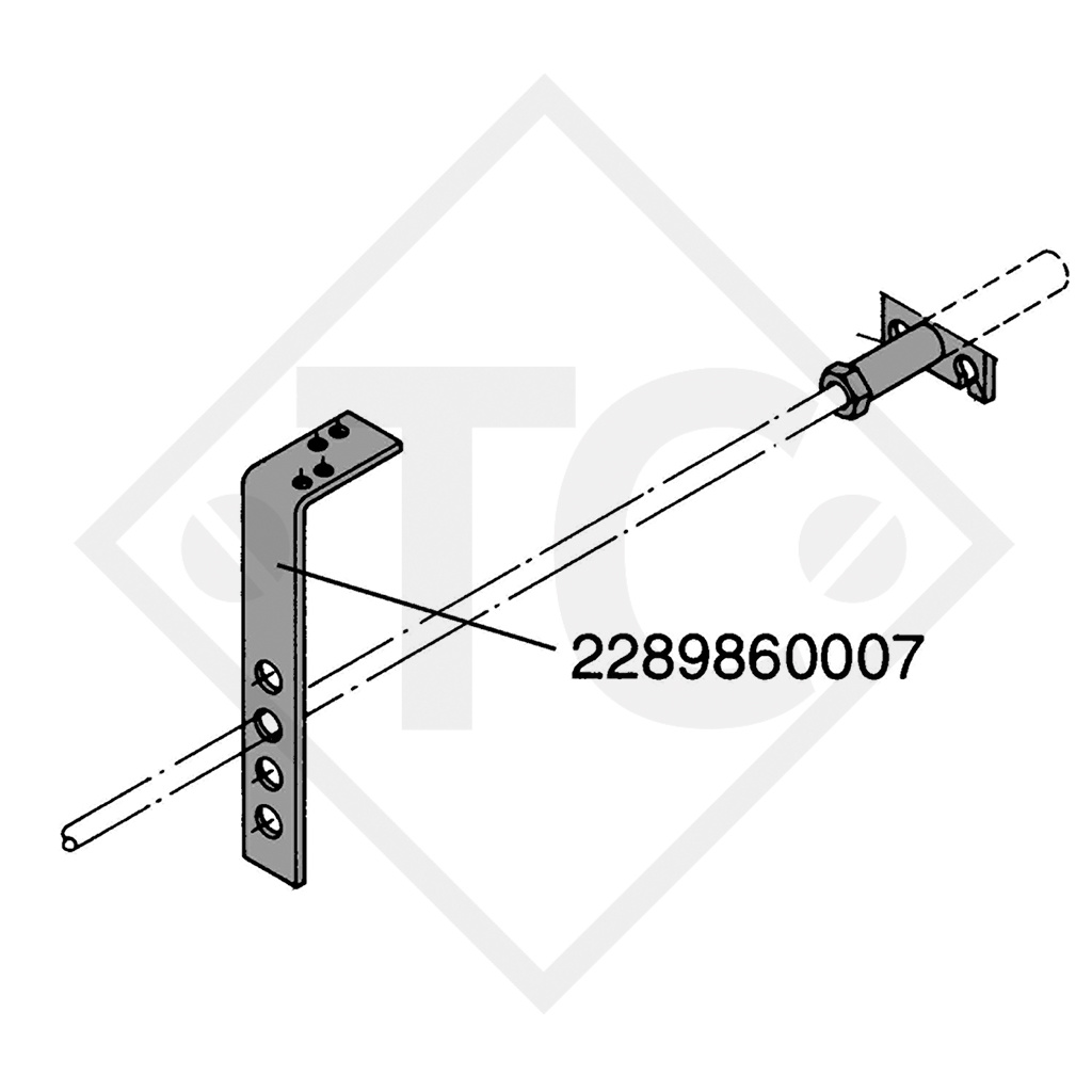 Brake rod holder M10 and M12, front 2289860007 - Trailer Center