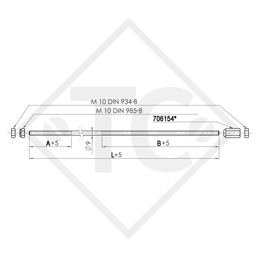 Zugstange mit Schraubmaterial M10