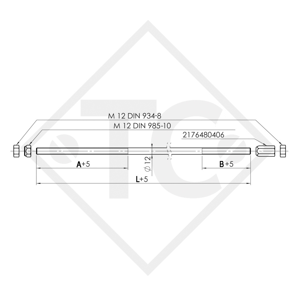 Pull bar thread M12