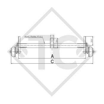 Assale frenato 1350kg BASIC tipo di assale B 1200-6, Böckmann 15254980