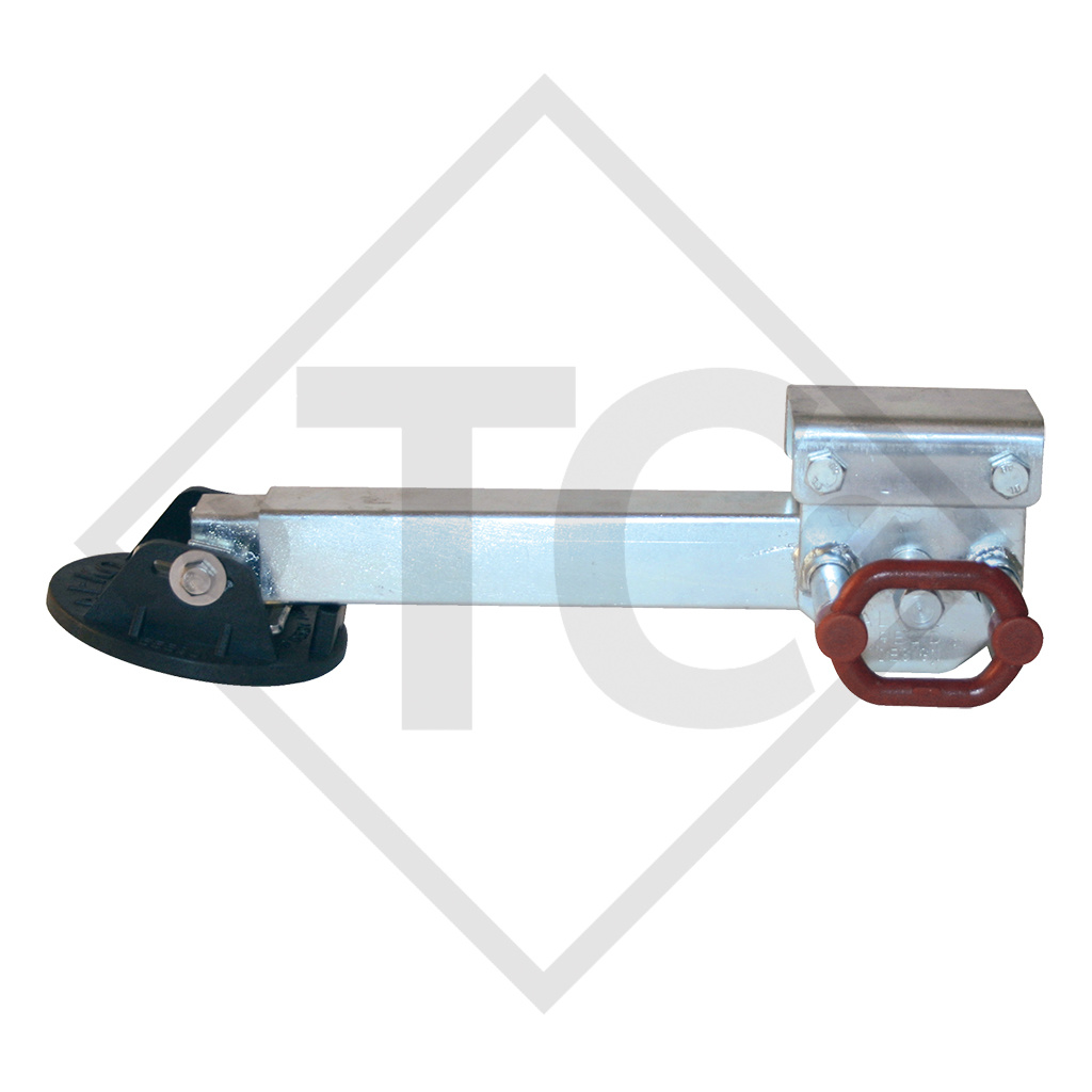 Steady leg, spindle □45mm square, pivoting sideways (steps of 6x30°), 1224068, suitable for all trailer types