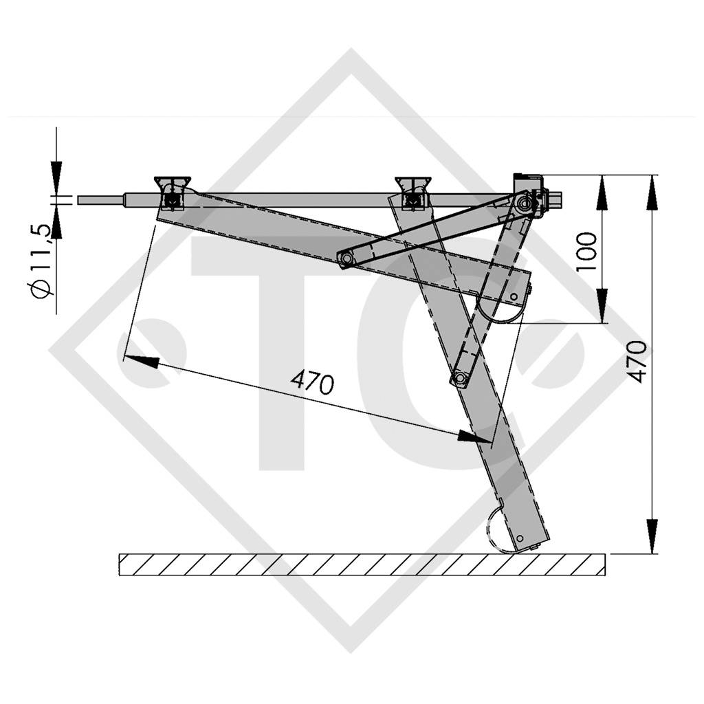 Steckstütze 800kg kurz