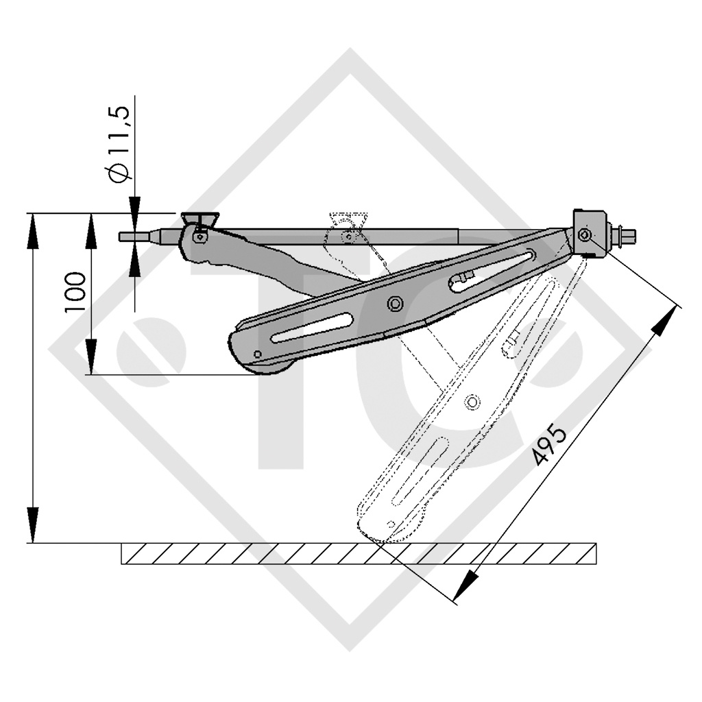 Vérin stabilisateur 1000kg court