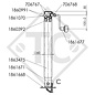 Apoyo con husillo □60mm cuadrado, abatible 90° lateralmente, 1863474, para los remolques convencionales