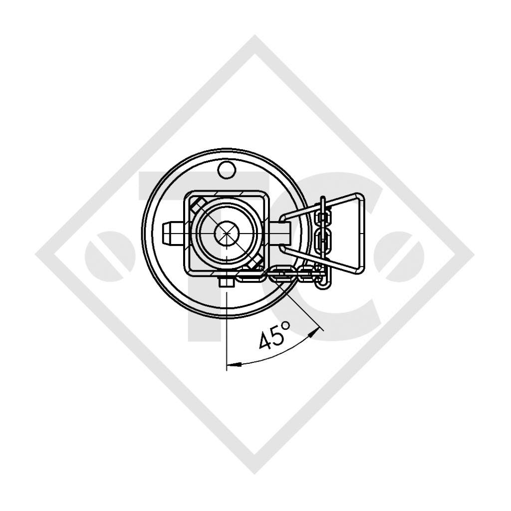 Piedino di stazionamento mandrino □60mm quadro, 90° girevole lateralmente, 1863474, idonei a tutti i tipi di rimorchio