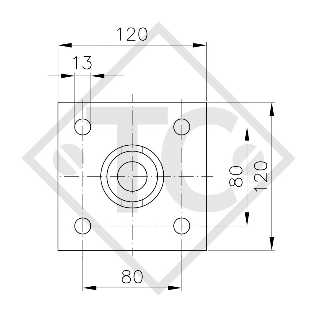 Piedino di stazionamento mandrino 57mm tondo, 90° girevole lateralmente, 1863471, idonei a tutti i tipi di rimorchio