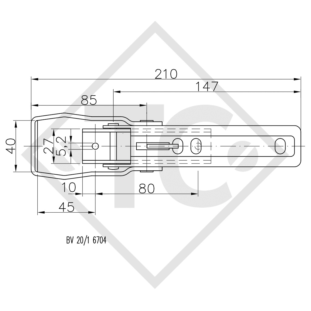 Tailgate latch type BV 20-1