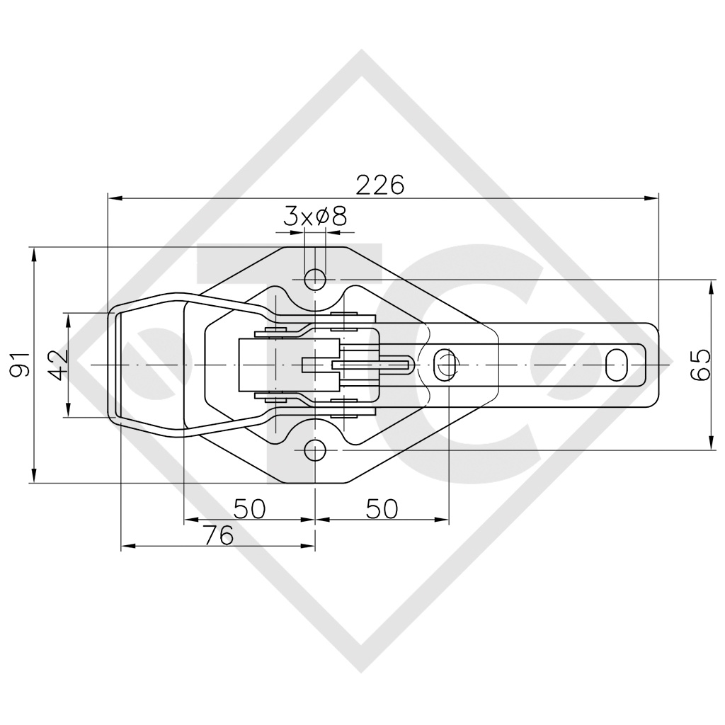 WINTERHOFF Fermeture de ridelle type BV 20-3, emballage 30 unités