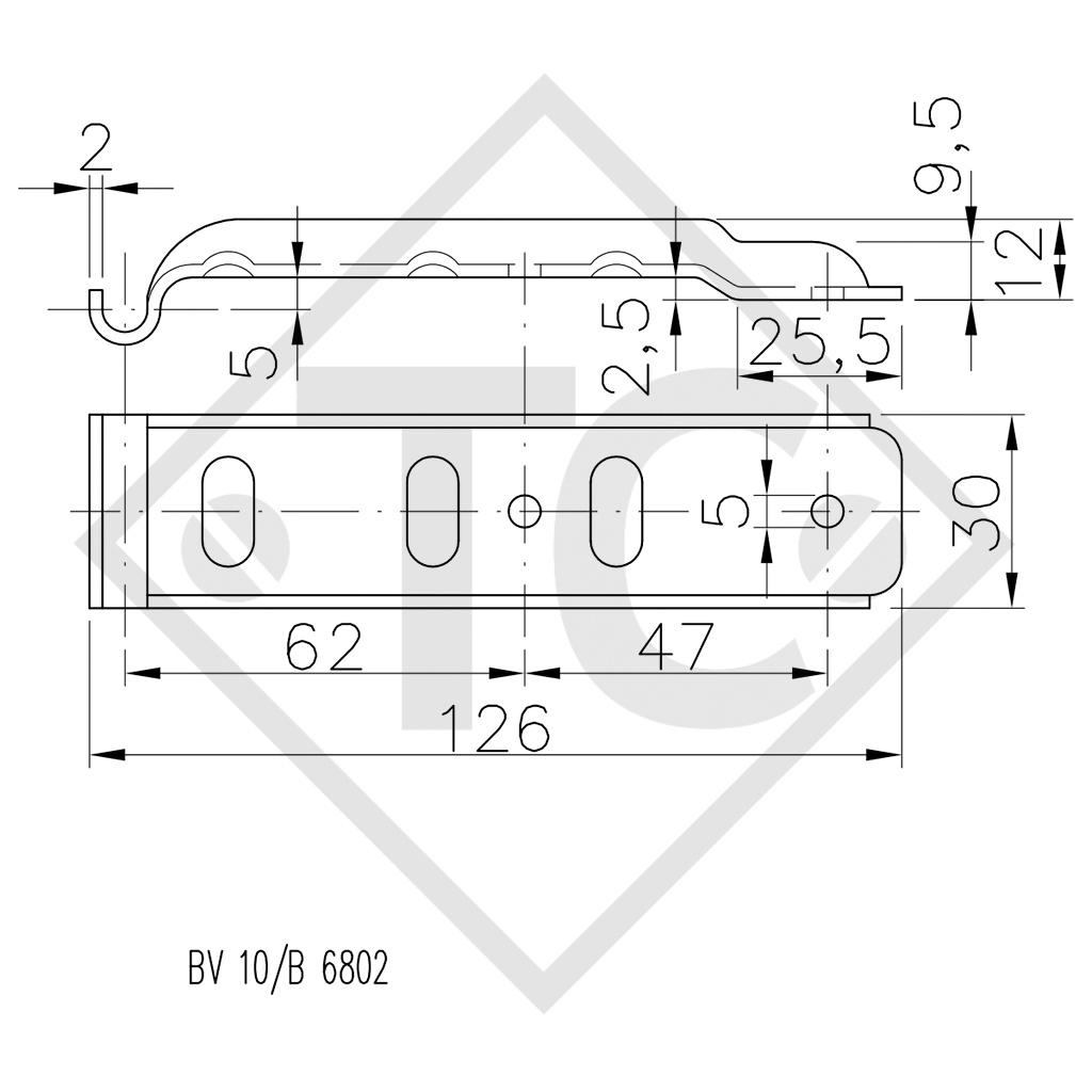 WINTERHOFF Accrochage pour fermeture de ridelle type BVG 10-B, emballage 180 unités