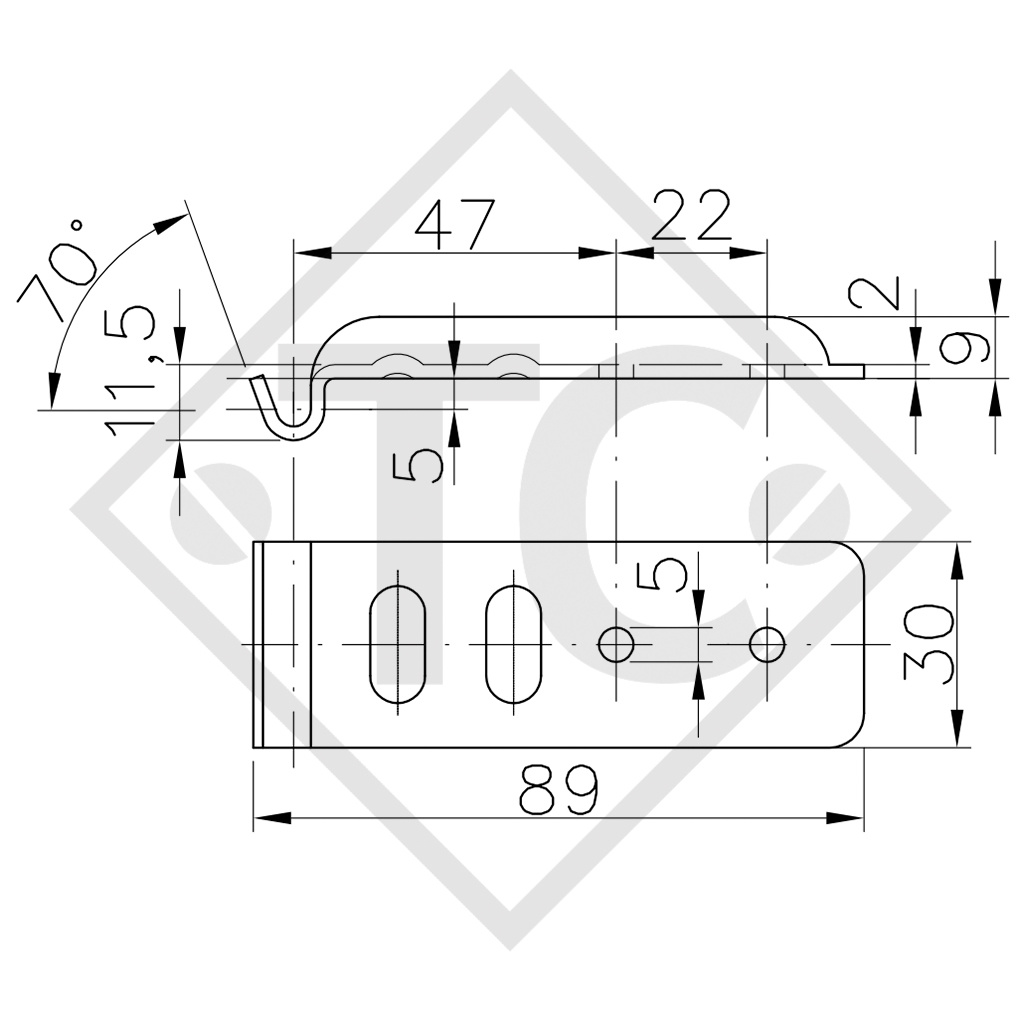 WINTERHOFF Accrochage pour fermeture de ridelle type BVG 60-A