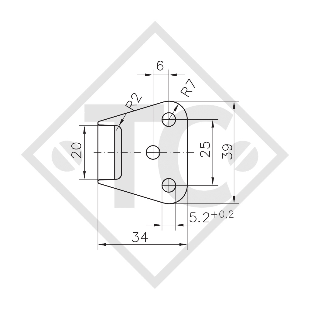 WINTERHOFF Accrochage pour fermeture ridelle type BVSG 60-A, emballage 200 unités