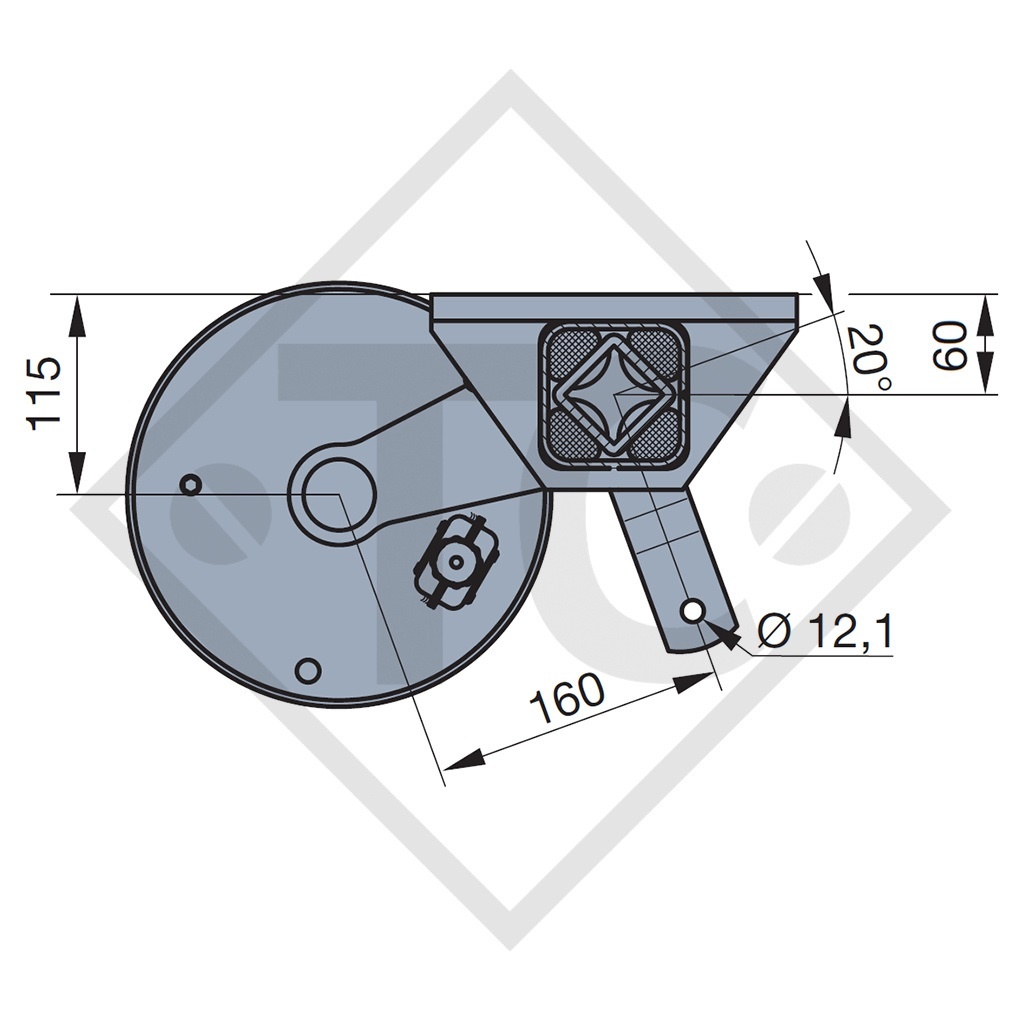 Eje con freno SWING 1500kg tipo de eje CB 1505, 46.27.379.170