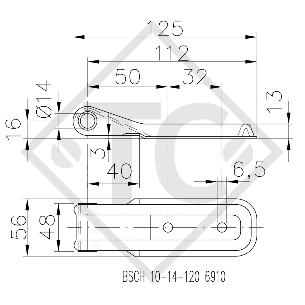 WINTERHOFF Bordwandscharnier Typ BSCH 10-14-120-PO