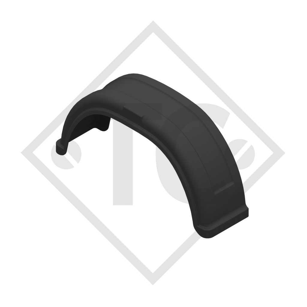 Mudguard, single axle trailer, plastic without mud flap Trailer