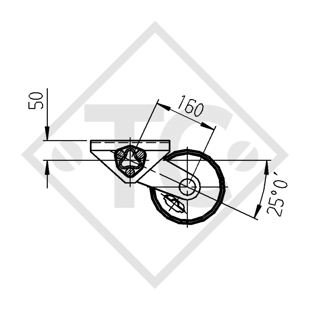 Essieu 750kg freiné type d'essieu B 850-2