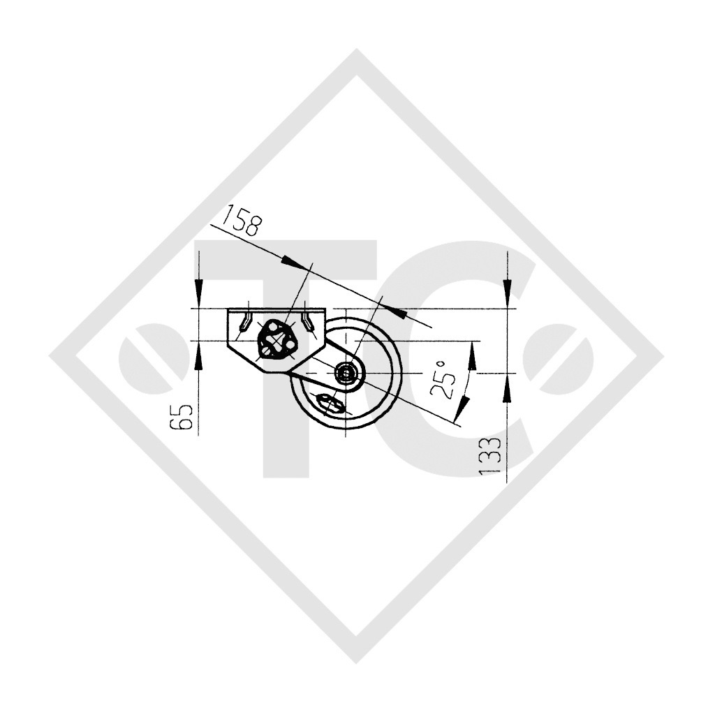 Essieu Compact  1000kg freiné type d'essieu B 850-10