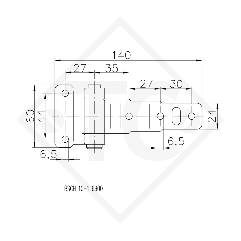 WINTERHOFF Tailgate hinge type BSCH 30-1