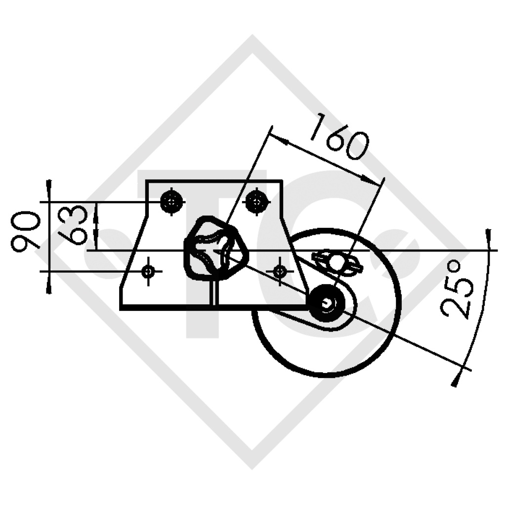 Essieu EURO1 900kg freiné type d'essieu B 850-5, ACE Vacancy 380 ET