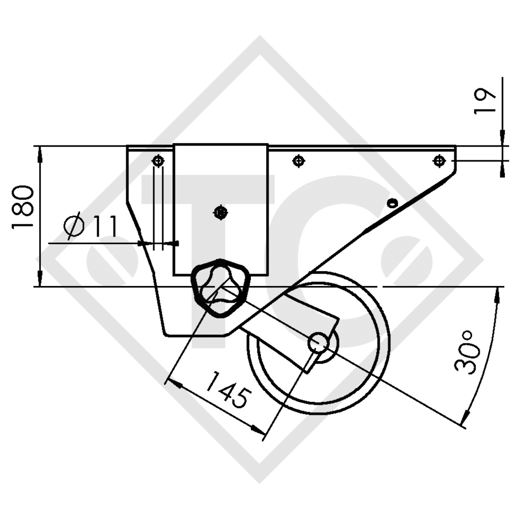 Eje sin freno 750kg PLUS OPTIMA tipo de eje 700-5 con soporte intermedio aumentado, Humbaur 1426238