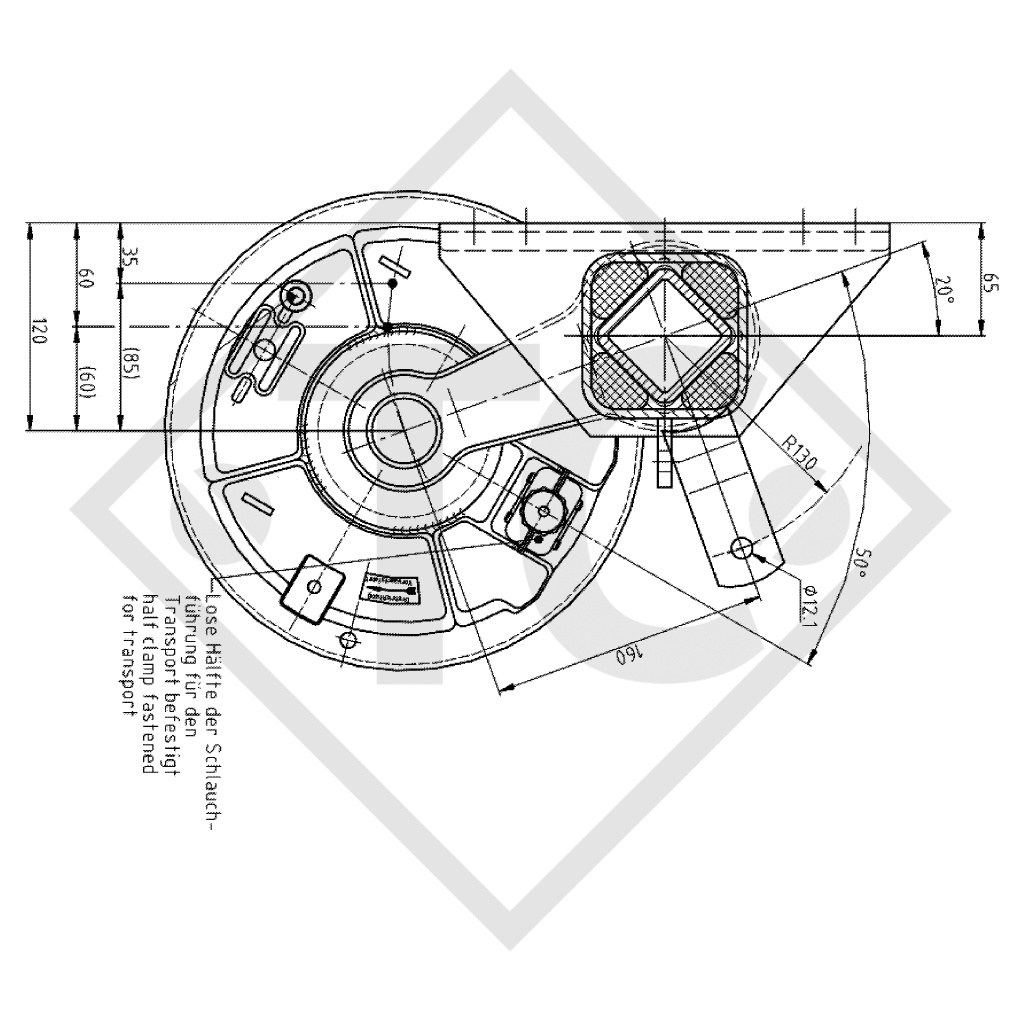 Essieu SWING 1800kg freiné type d'essieu CB 1805, 46.32.368.347