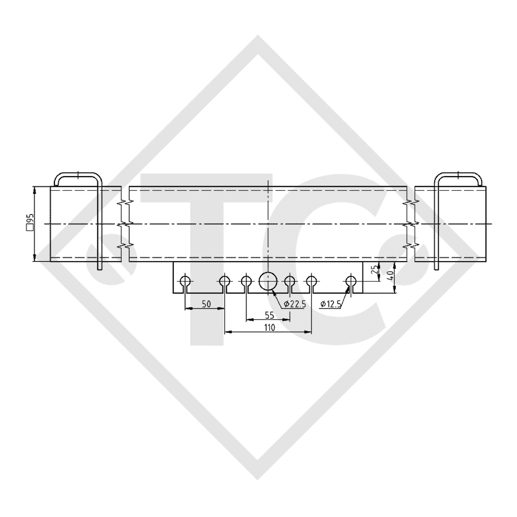 Assale frenato SWING 1800kg tipo di assale CB 1805, 46.32.368.347