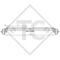 Braked axle 700kg BASIC axle type 2xB 700-4, 98x4