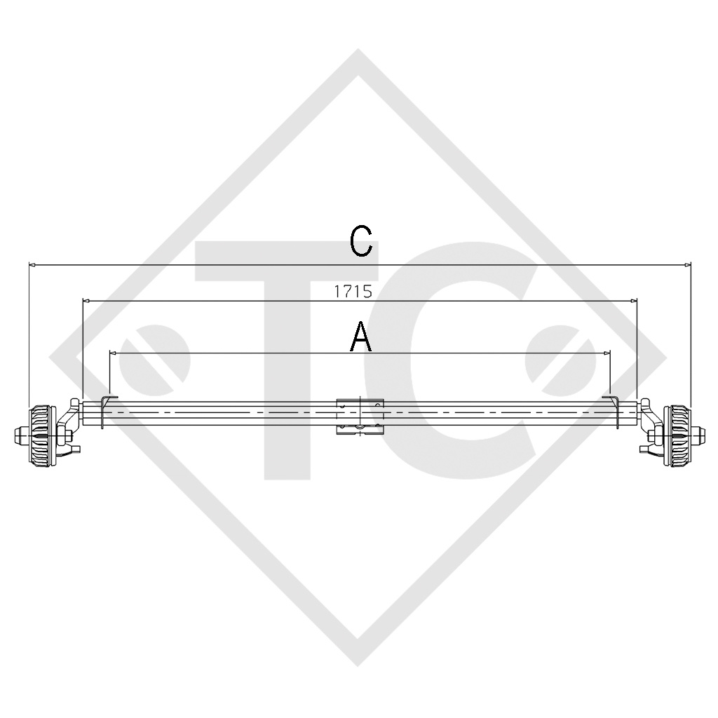 Essieu BASIC 750kg freiné type d'essieu B 700-5