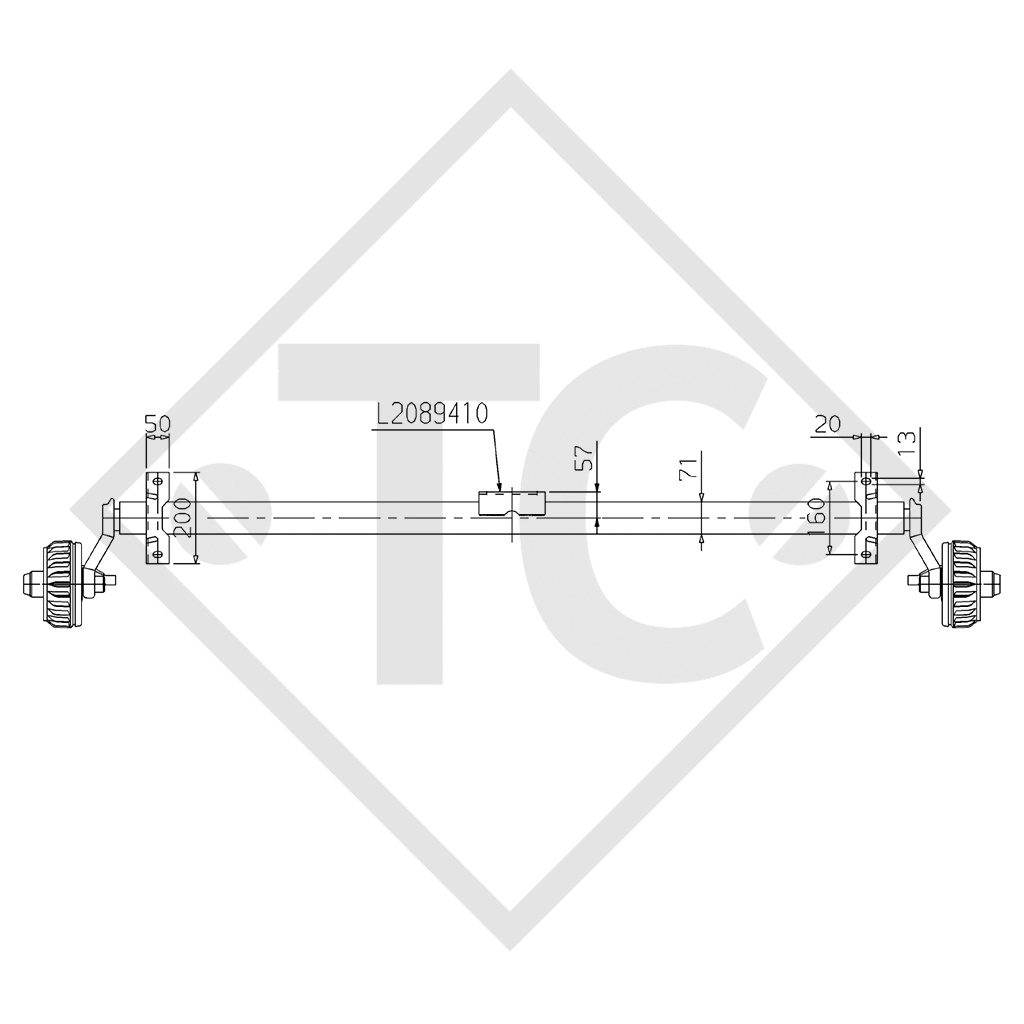 Eje con freno 750kg BASIC tipo de eje B 700-5