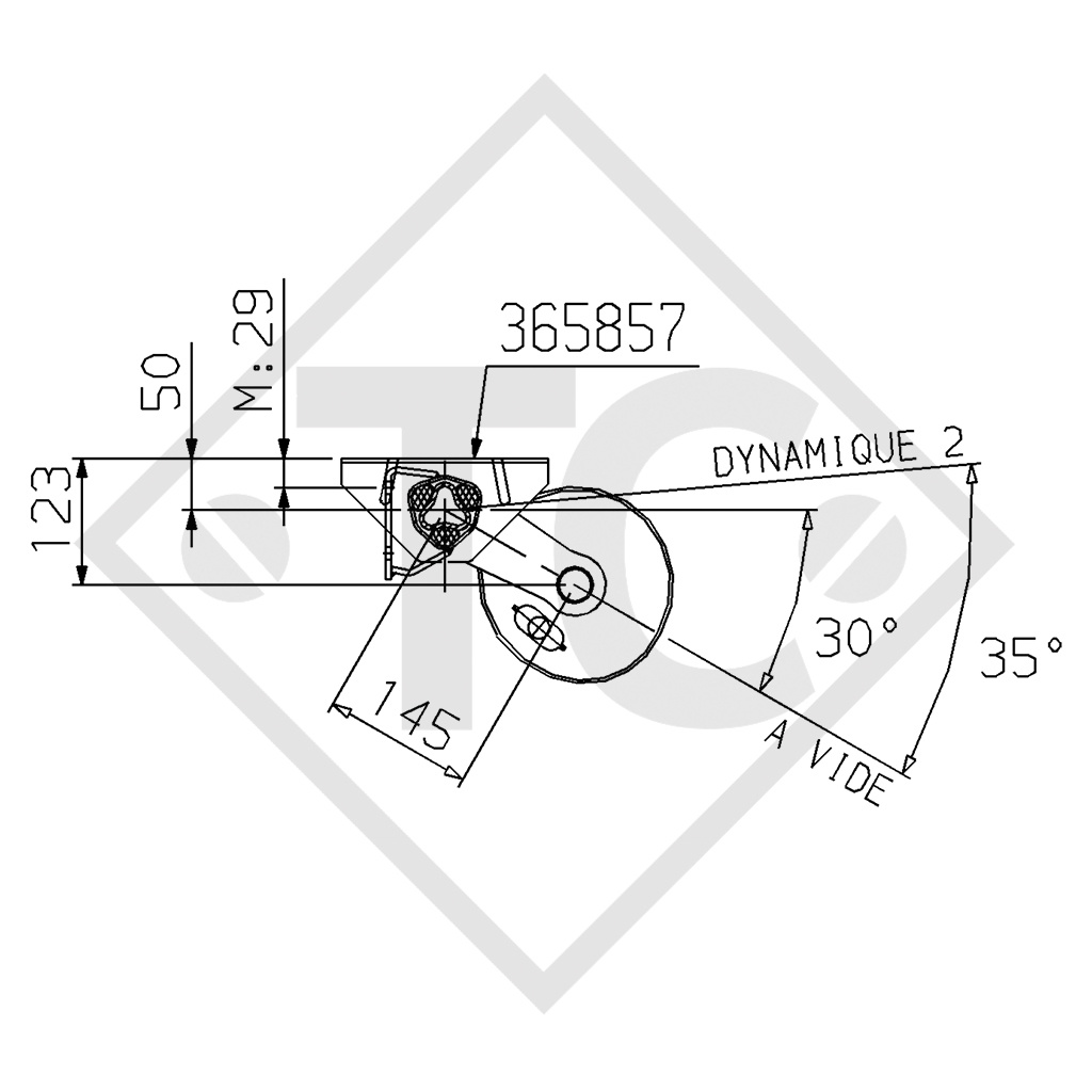 Essieu BASIC 750kg freiné type d'essieu B 700-5