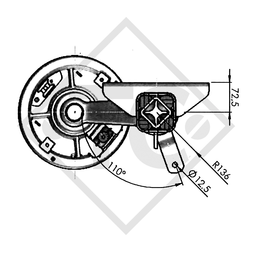 Essieu SWING 1800kg freiné type d'essieu CB 1805, 46.32.368.585, HIRTH