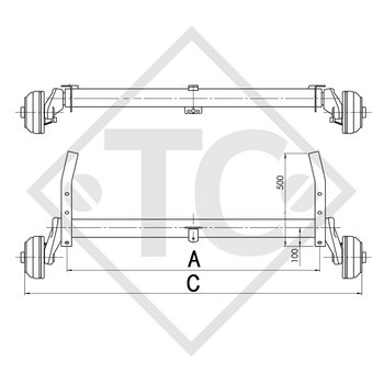 Braked axle 800kg EURO1 axle type B 800-4, KNAUS 380