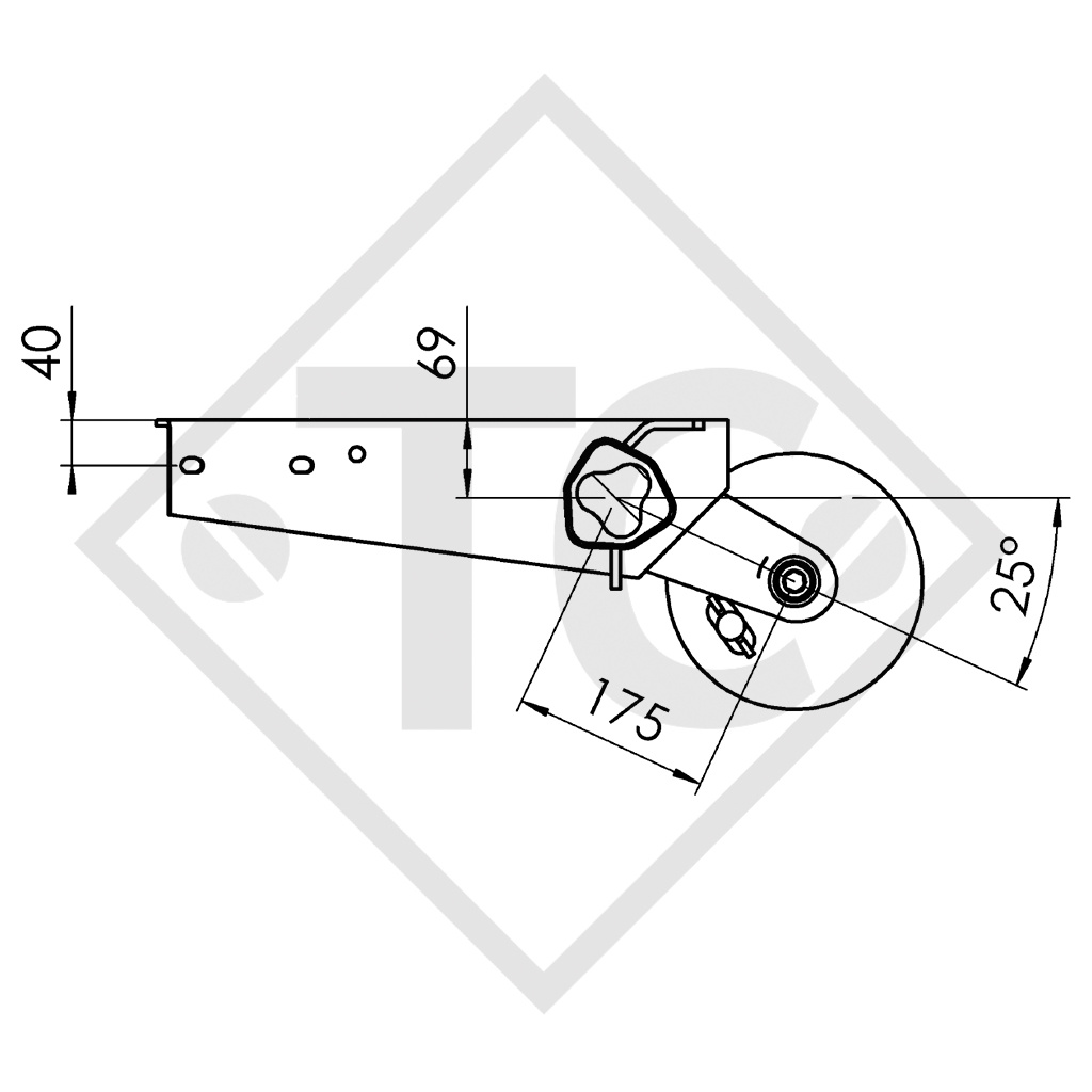 Essieu EURO1 800kg freiné type d'essieu B 800-4, KNAUS 380